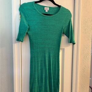 LuLaRoe Green Julia Ribbed Dress